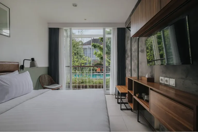 Superior Double Room Pool View Balcony at Rimbun Canggu