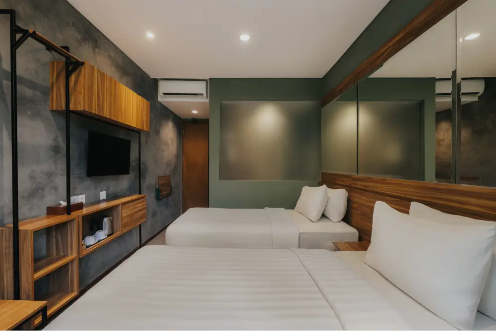 Superior Twin Room Layout Details at Rimbun Canggu