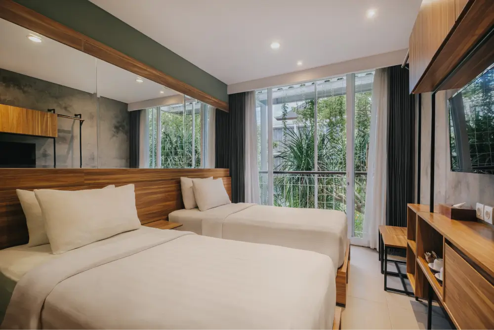 Superior Bunk Bed Room Garden View Balcony at Rimbun Canggu